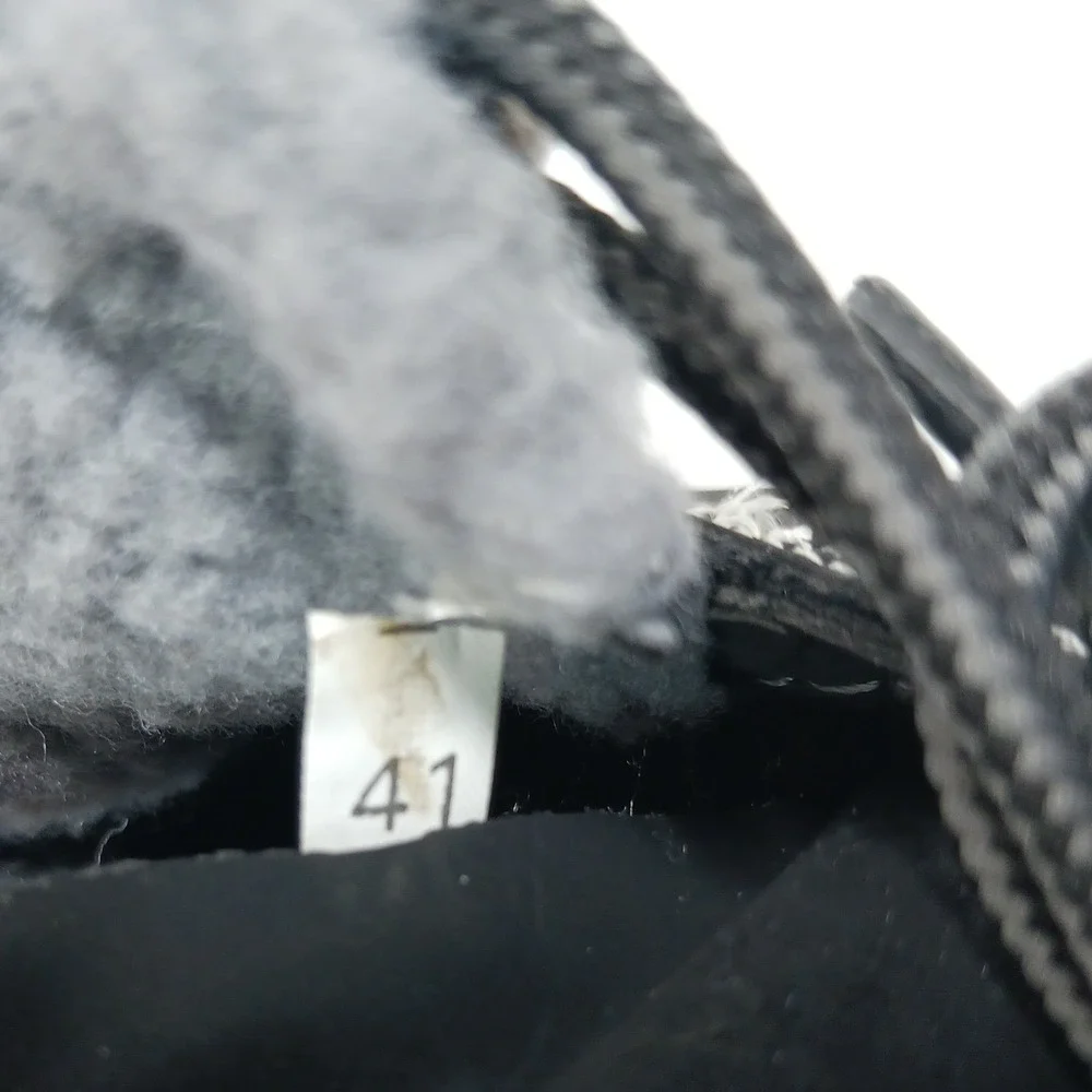 WHITIN Mens Winter Snow Boots Black Nubuck Fur Lined Wide Trekking Work Shoes 41